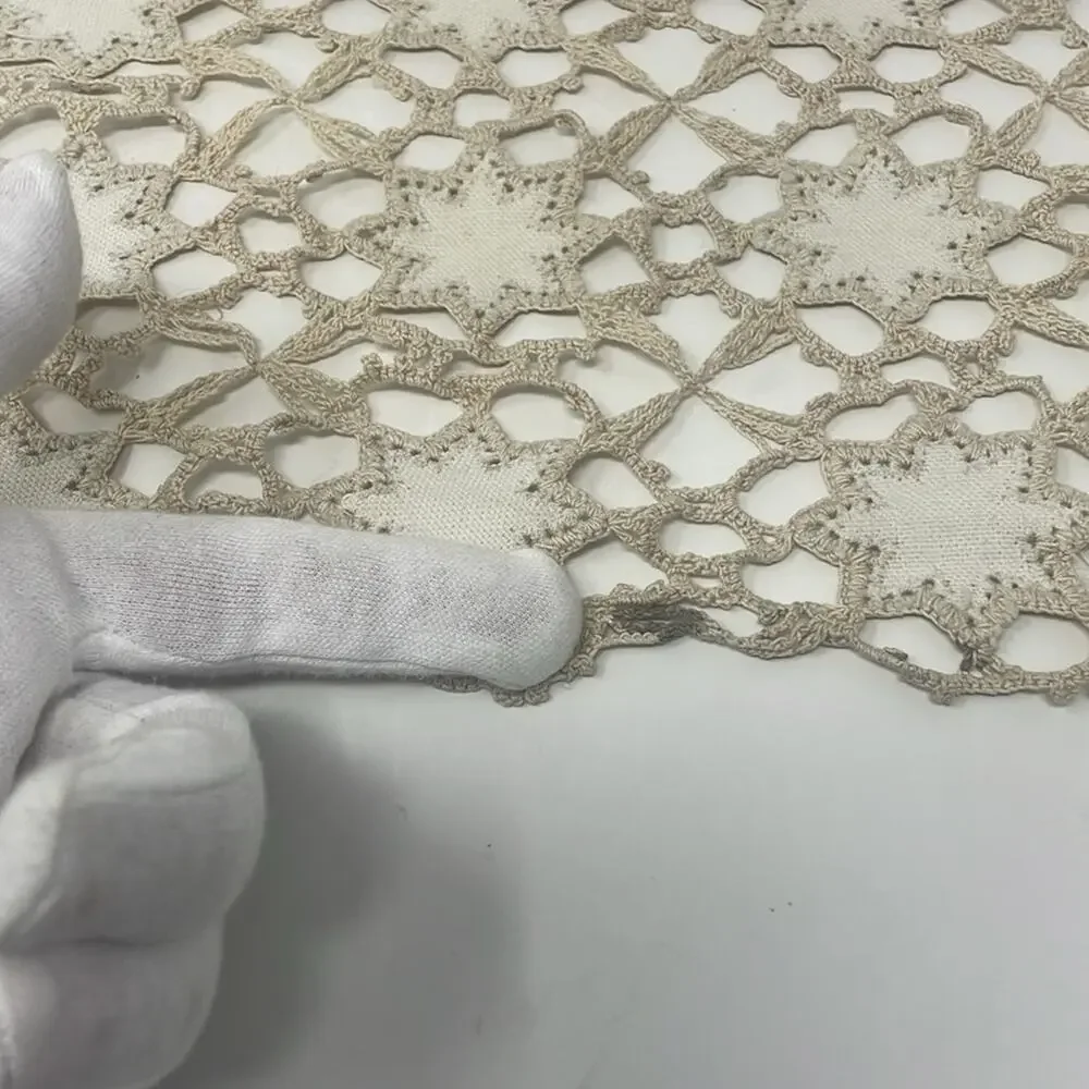 Vintage Handmade Shabby Chic Farmhouse Large Crochet Table Runner